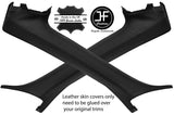 BLACK & BLACK 2X A PILLAR LEATHER COVERS FOR AUDI A4 B6 B7 CABRIO 02-09 STYLE 2
