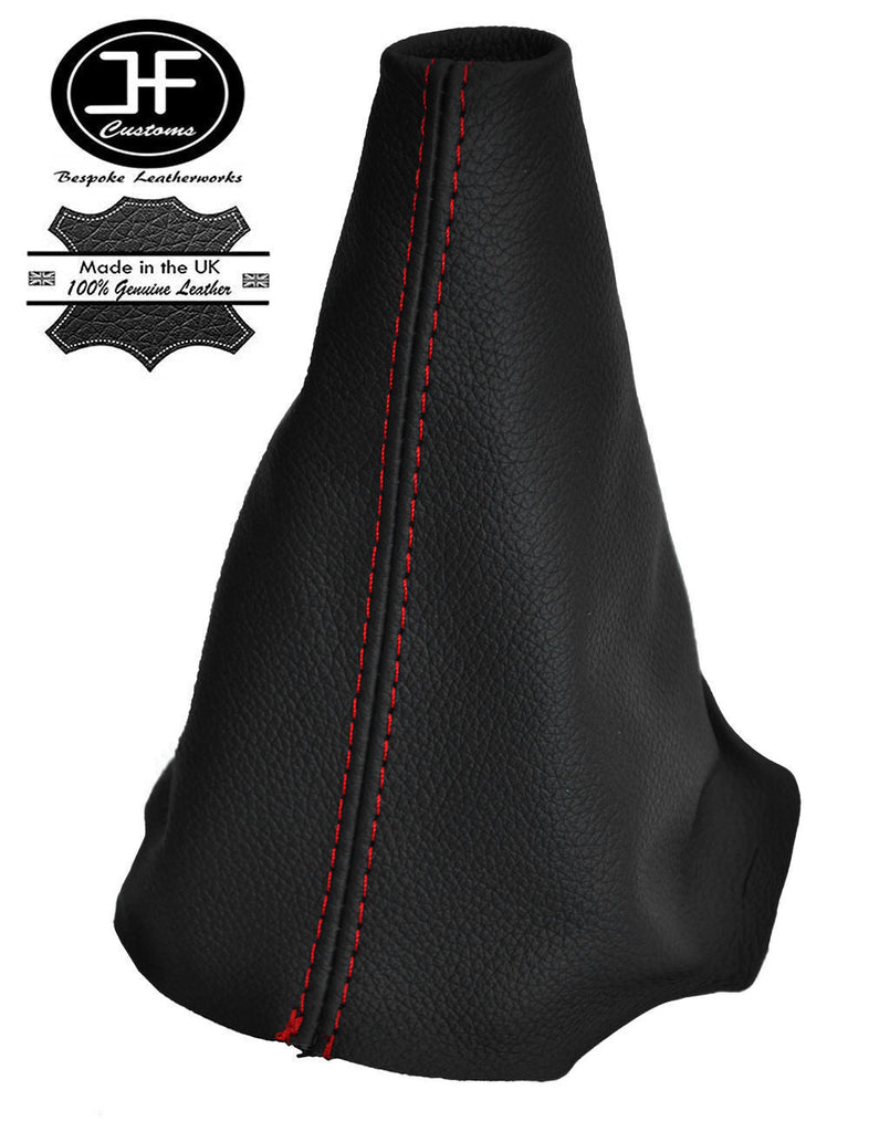 RED STITCHING MANUAL LEATHER GEAR GAITER FITS TOYOTA AYGO CUSTOM NEW MADE IN UK