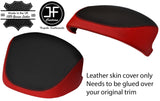BLACK & RED LEATHER SPEEDO COWL HOOD COVER FITS LAND ROVER DISCOVERY 4 09-16
