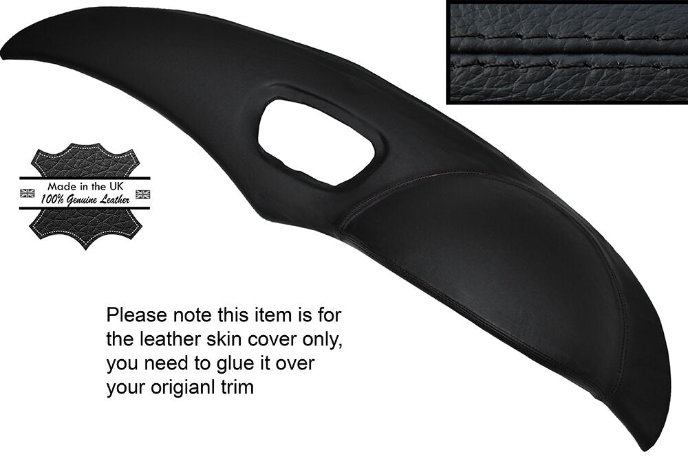 BLACK STITCH TOP DASH DASHBOARD LEATHER SKIN COVER FITS MASERATI 3200 1998-2003