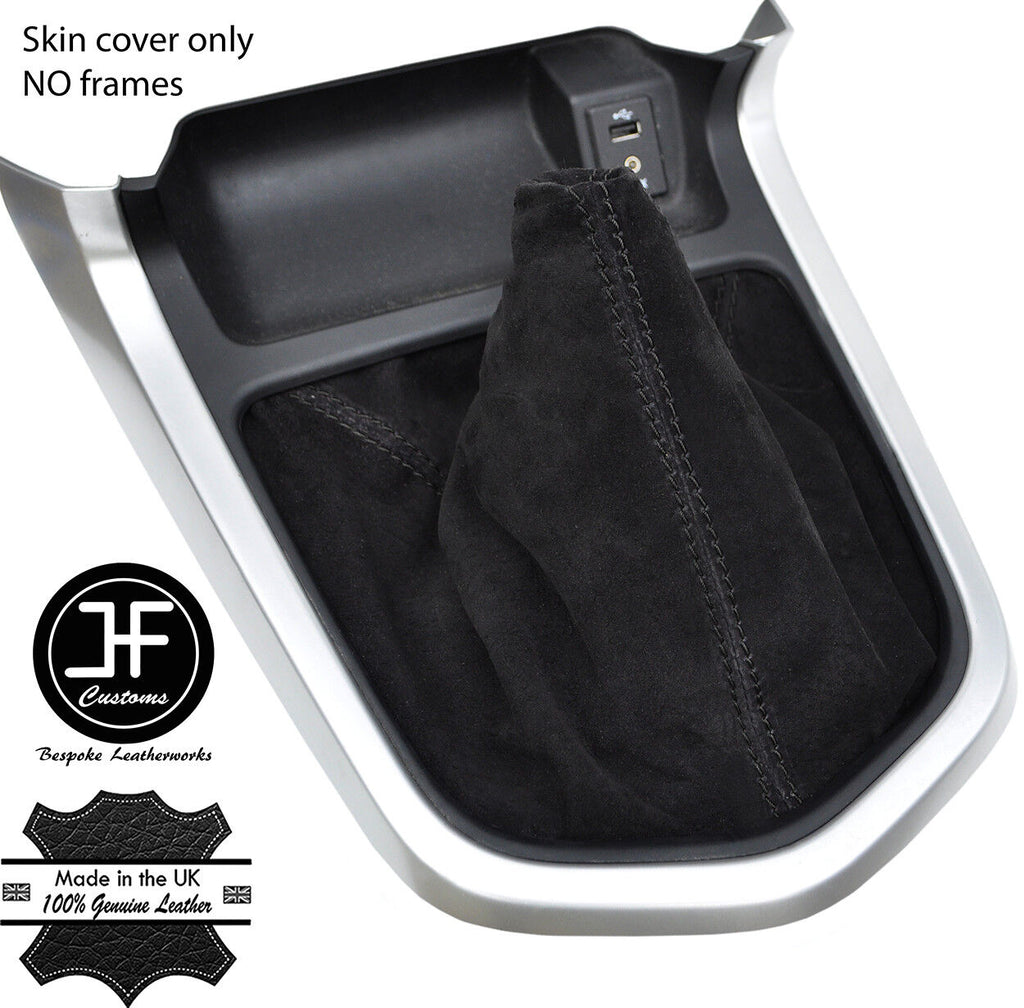 BLACK STITCHING REAL SUEDE MANUAL GEAR GAITER FITS NAVARA NP300 D23 2015-2017
