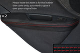 RED STITCH 2X REAR DOOR ARMREST SKIN COVER FITS HYUNDAI VELOSTER 11-15 5 DOOR
