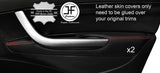 RED STITCH 2X FRONT DOOR ARMREST LEATHER COVER FOR PEUGEOT 308 07-12 5 DOOR