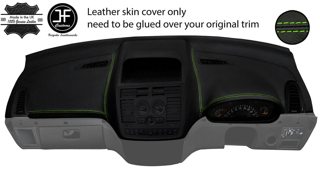 GREEN STITCH TOP DASHBOARD LEATHER COVER FOR MERCEDES VITO VIANO W639 04-13