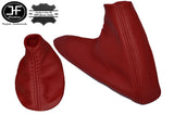 TANIN RED LEATHER FITS BMW E46 SMG 3 SERIES 1999-2005 GEAR HANDBRAKE SET