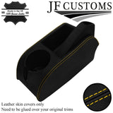 YELLOW STITCH LEATHER HANDBRAKE CENTRE CONSOLE NON ARMREST COVER FOR VW GOLF MK5