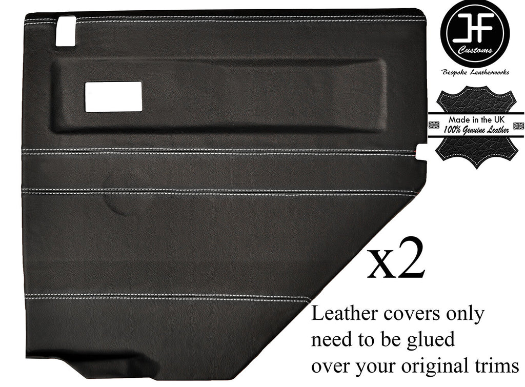 WHITE STITCH 2X REAR DOOR CARD COVERS FITS LAND ROVER DEFENDER 110 STYLE 2