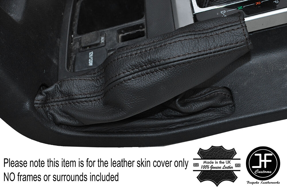 BLACK STITCHING LEATHER HANDBRAKE GAITER FITS TOYOTA LANDCRUISER 150 2009-2015