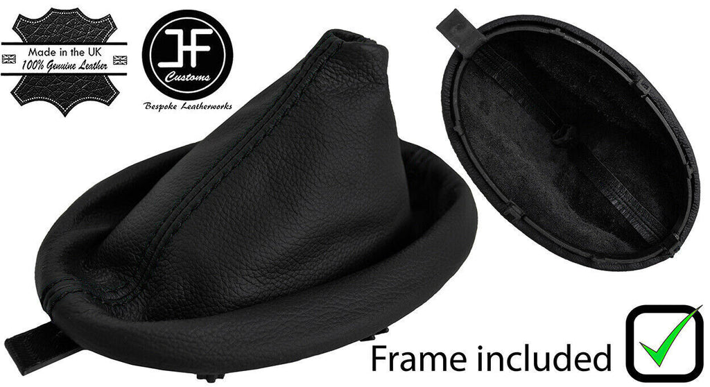 BLACK STITCH LEATHER MANUAL GEAR GAITER+PLASTIC FRAME FITS DODGE NEON 2000-2005