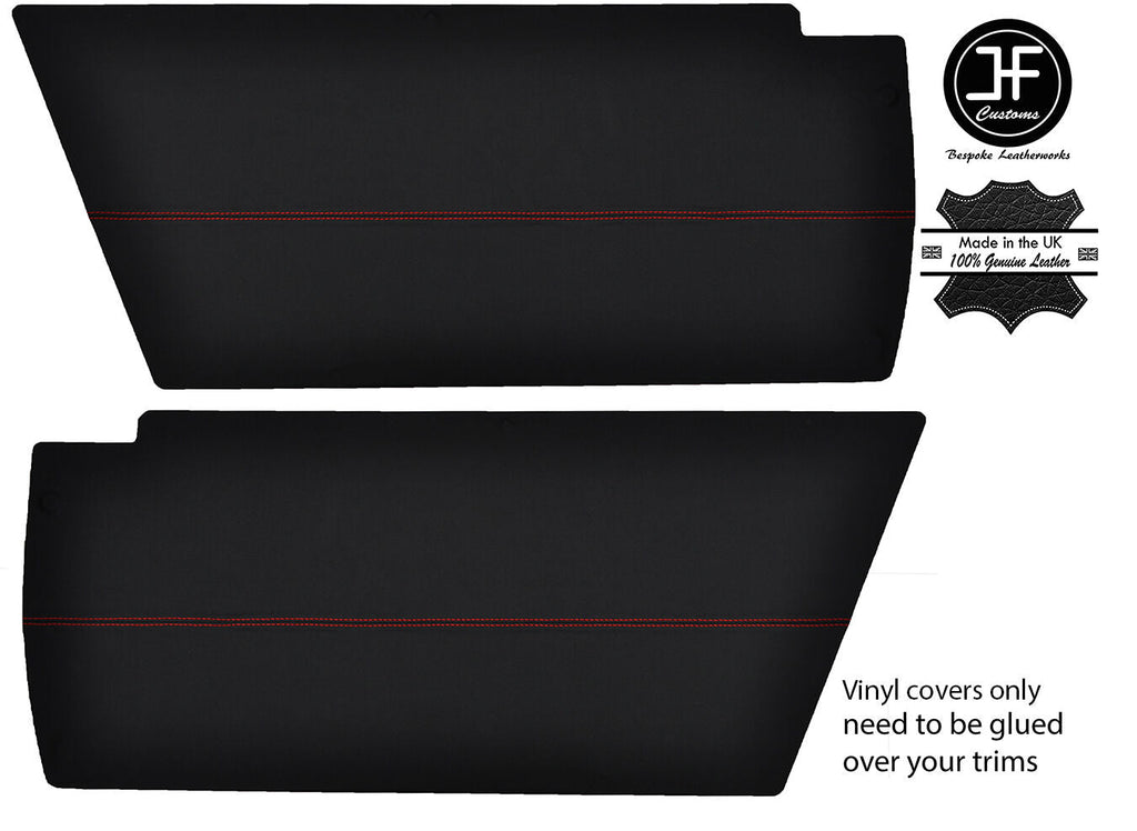 RED STITCHING 2x REAR END SIDE PANEL VINYL COVERS FITS VW T25 T3 WESTFALIA