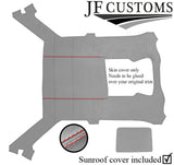 RED STITCH LIGHT GREY LUXE SUEDE HEADLINER SUN ROOF COVER FOR BMW E30 COUPE