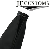 BLACK STITCH ITALIAN LEATHER GEAR + PLASTIC FRAME FOR FIAT PUNTO MK1 93-99