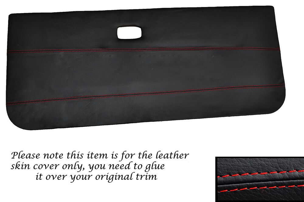 RED STITCH 2X FRONT DOOR CARDS LEATHER SKIN COVERS FITS VW GOLF MK1 CABRIO