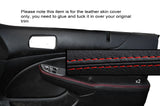 RED STITCH 2X DOOR HANDLE ARMREST SKIN COVERS FITS HONDA CIVIC COUPE EM2
