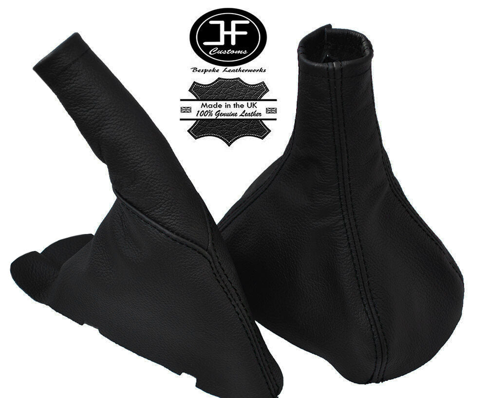BLACK DOUBLE STITCH FITS VAUXHALL CORSA C COMBO GEAR & HANDBRAKE GAITER SET