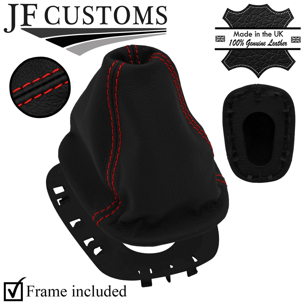 RED STITCH TOP-GRAIN LEATHER GEAR GAITER+PLASTIC FRAME FOR VOLVO S70 V70 96-00