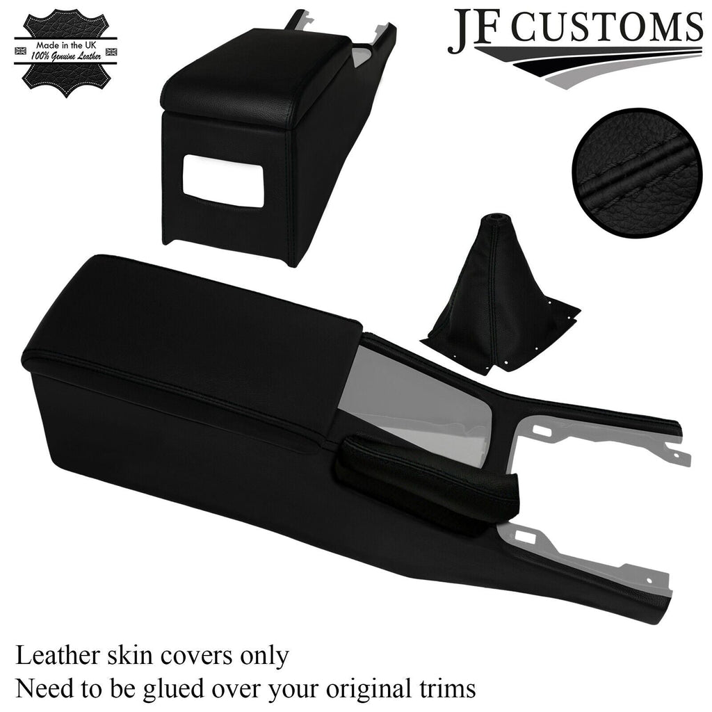 BLACK STITCH GAITER SET+FRAME+CONSOLE LEATHER COVERS FOR NISSAN SKYLINE R33
