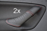 red stitch FITS FORD MONDEO MK4 07-11 2X REAR DOOR HANDLE LEATHER COVERS