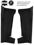 BLACK STITCH 2X REAR C PILLAR REAL LEATHER COVERS FITS DATSUN 1600 510