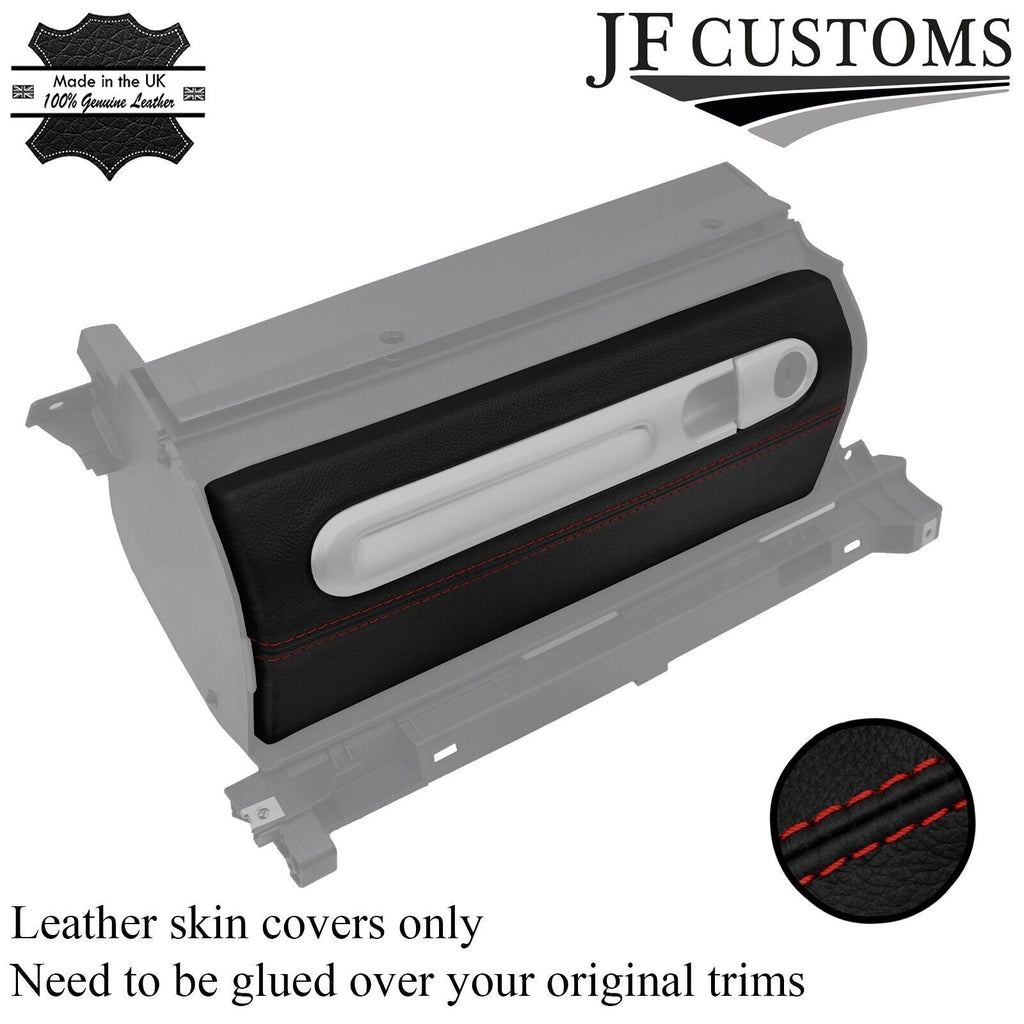 DARK RED STITCH LEATHER GLOVEBOX COVER FITS SMART FORTWO 451 11-14 FACELIFT