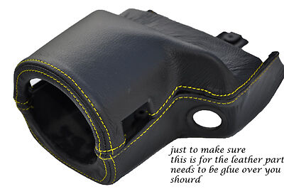 YELLOW STITCHING FITS MG MGF MGTF 95-05 STEERING WHEEL SHROUD LEATHER COVER ONLY