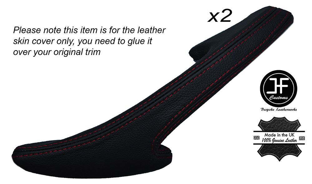 RED STICH 2X FRONT FULL DOOR HANDLE SKIN COVER FITS MERCEDES CL500 W215 99-0