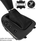 BLACK & BLACK 2 TONE LEATHER AUTOMATIC GEAR GAITER FOR SEAT LEON MK2 2005-2009