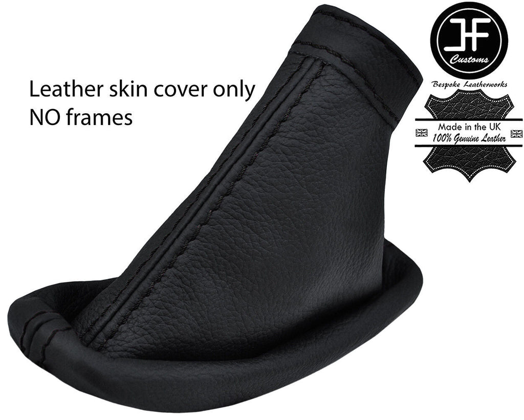 BLACK STITCH TOP GRAIN REAL LEATHER HANDBRAKE GAITER FOR ALFA ROMEO BRERA 06-11