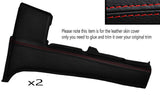 RED STITCH 2X LOWER B PILLAR LEATHER SKIN COVER FITS AUDI QUATTRO UR COUPE GT