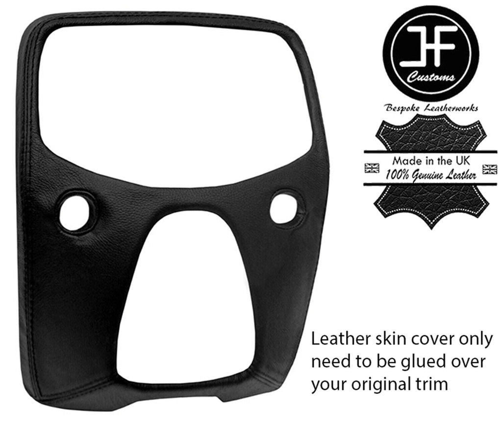 BLACK TOP GRAIN LEATHER CENTRE DASH TRIM COVER FOR PEUGEOT 108 2014-2019