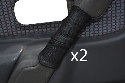 black stitch FITS FORD ESCORT MK4 2X DOOR HANDEL LEATHER COVERS CUSTOM NEW