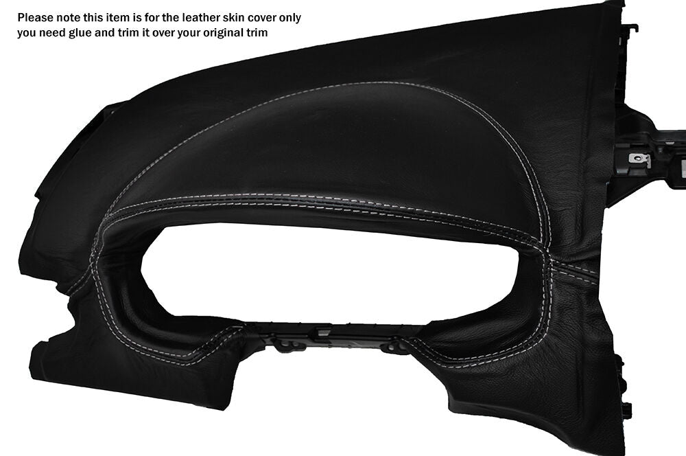 GREY STITCH DASH SPEEDO SURROUND LEATHER SKIN COVER FITS MITSUBISHI COLT 04-12