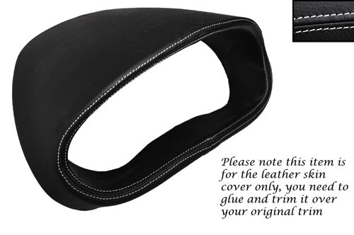 WHITE STITCH GAUGE HOOD SPEEDO LEATHER COVER FITS VAUXHALL OPEL CORSA D 06-14