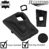 BLACK LEATHER AUTO GEAR GAITER AND TOP KNOB COVER + FRAMES FOR AUDI A7 18-22