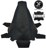 BLUE STITCHING FOR HONDA JAZZ 2009-2014 BLACK LEATHER GEAR STICK GAITER COVER