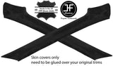 BLACK STITCH 2X A PILLAR REAL SUEDE COVERS FITS PORSCHE 924 944 75-91 STYLE 2