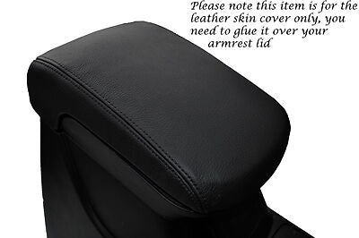 BLACK STITCHING FITS MITSUBISHI L200 2010+ BLACK LEATHER ARMREST COVER ONLY