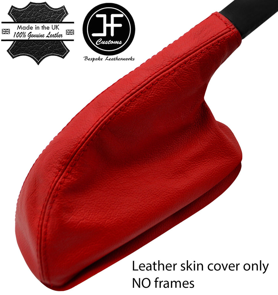 RED TOP GRAIN LEATHER COVER HANDBRAKE GAITER OVER RUBBER FOR FORD GRANADA MK1