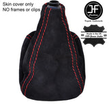 RED STITCH REAL SUEDE MANUAL GEAR GAITER FOR TOYOTA MR2 MK3 SPYDER 2000-2007