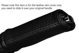 BLACK STITCH HANDBRAKE HANDLE LEATHER SKIN COVER FITS FORD MUSTANG 2010-2014