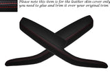 RED STITCH 2X FRONT DOOR HANDLE ARMREST SKIN COVERS FITS AUDI A8 D3 2002-2010