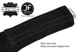 BLACK STITCH REAL SUEDE HANDBRAKE HANDLE COVER FITS VOLVO S40 V50 MK2 04-07