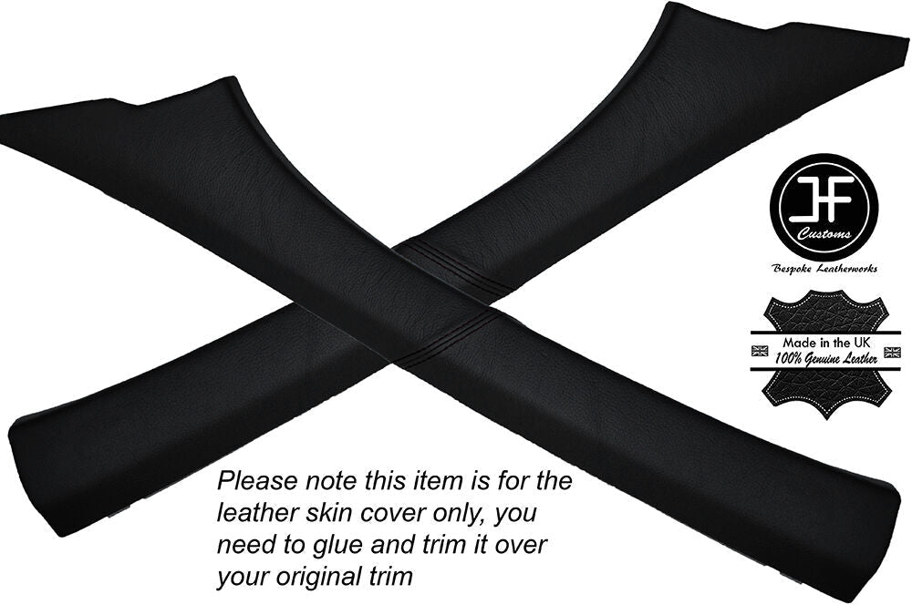 BLACK STITCH 2X A PILLAR SKIN COVER FITS VAUXHALL OPEL ASTRA MK5 H 2004-2009