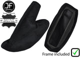 BLACK STITCH SUEDE HANDBRAKE GAITER+PLASTIC FRAME FOR LOTUS ELISE EXIGE 96-14