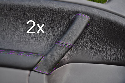 purple stitch FITS SAAB 95 9-5 2X LEATHER DOOR HANDLE COVERS 1997-2005