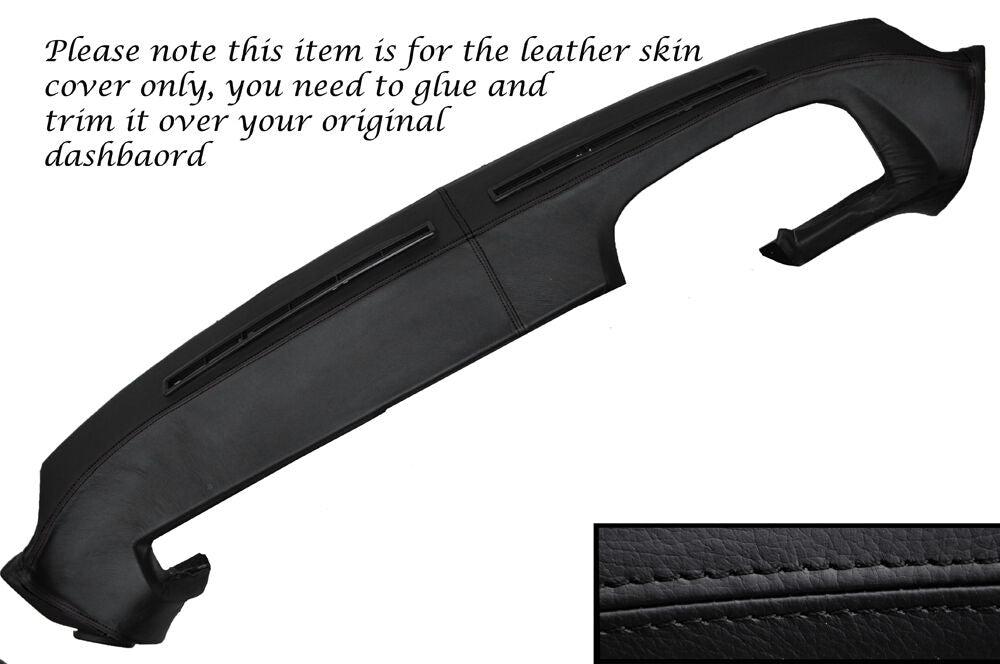 BLACK STITCH DASH DASHBOARD LEATHER SKIN COVER FITS PORSCHE 928 S S2 S4 78-89