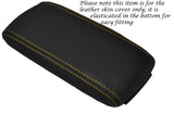 YELLOW STITCH LEATHER ARMREST ELASTICATED SKIN COVER FITS AUDI A3 8P S3 03-12