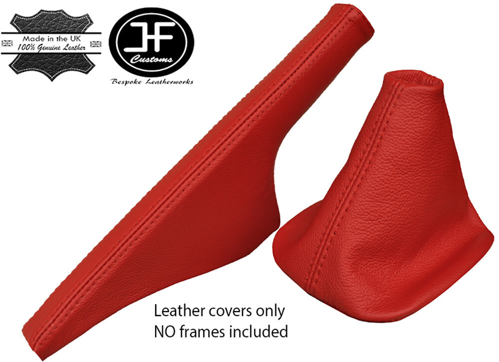 DARK RED ITALIAN LEATHER FOR VW GOLF MK4 4 IV BORA 98-05 GEAR&HANDBRAKE GAITERS