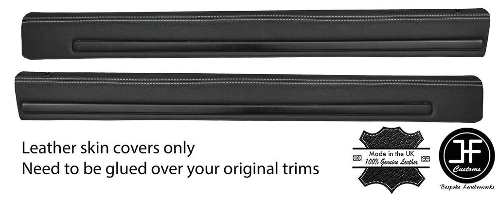 GREY STITCH 2X FRONT DOOR CAPPING LEATHER COVERS FITS FORD ESCORT MK3 3 DOOR