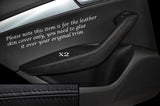 BLACK STITCH 2X REAR DOOR HANDLE ARMREST SKIN COVERS FITS AUDI Q5 2008-2014